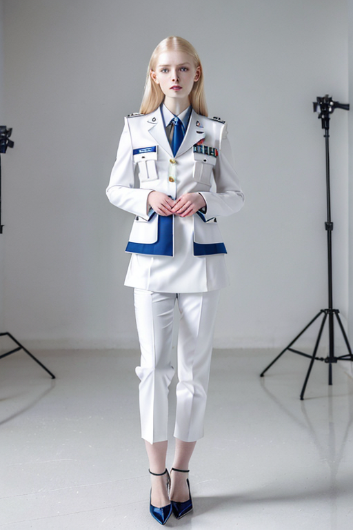 sexy woman in uniform shirt