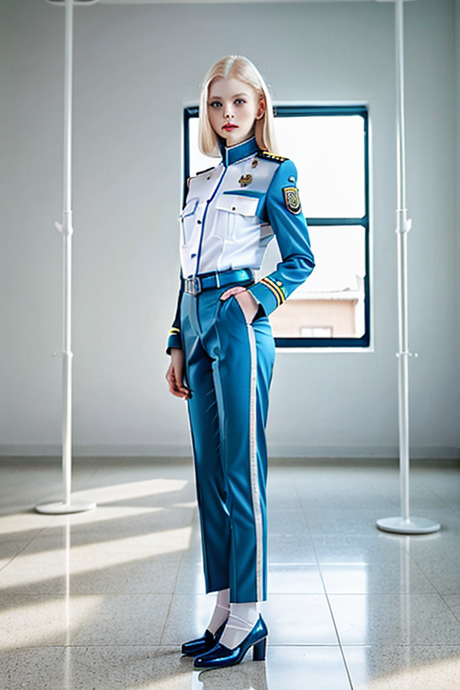 sexy woman in uniform shirt