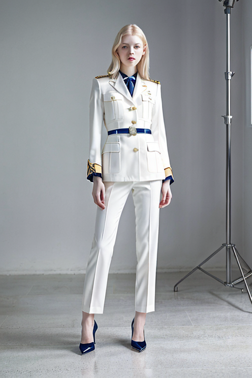 sexy woman in uniform shirt