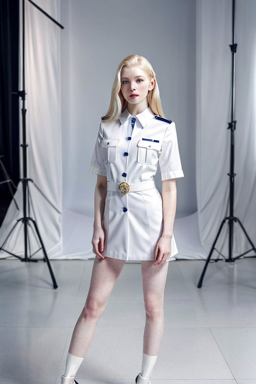 sexy woman in uniform shirt